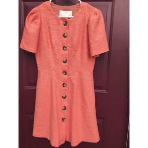 Anthropologie Kathleen Coral Dress